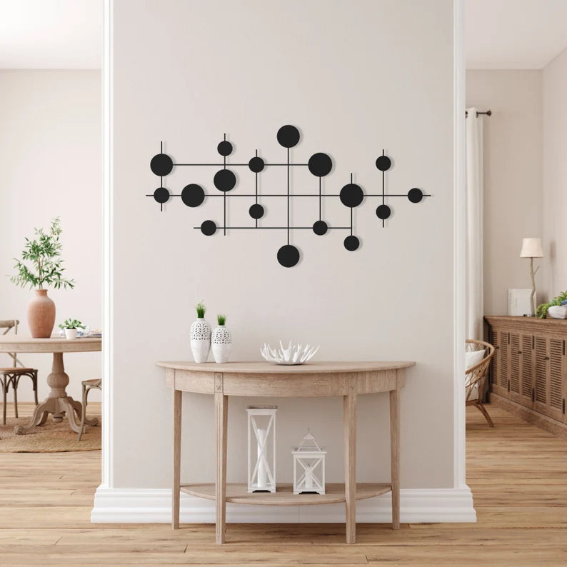 Geometric Wooden Circles Wall Decor: Modern Abstract Art