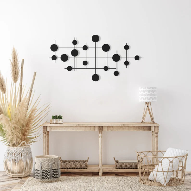Geometric Wooden Circles Wall Decor: Modern Abstract Art