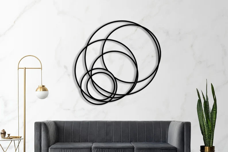 Black Circular Abstract Wall Decor
