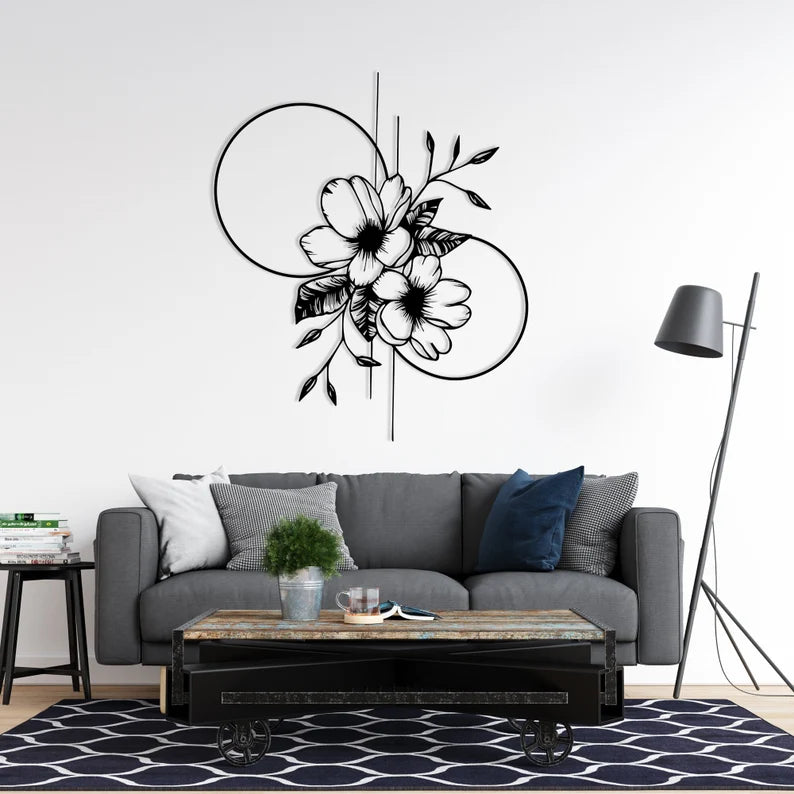Floral and Geometric Patterns Wooden Wall Art