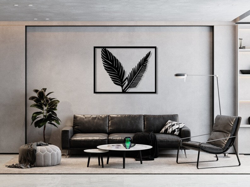 Decorative Bird Feather Wooden Wall Art