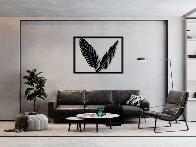 Decorative Bird Feather Wooden Wall Art