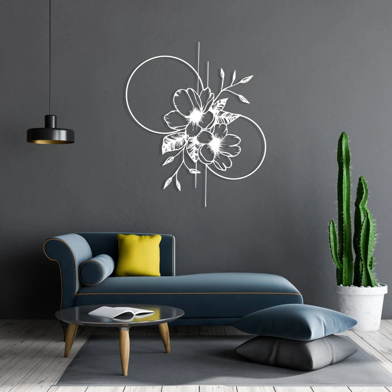 Floral and Geometric Patterns Wooden Wall Art