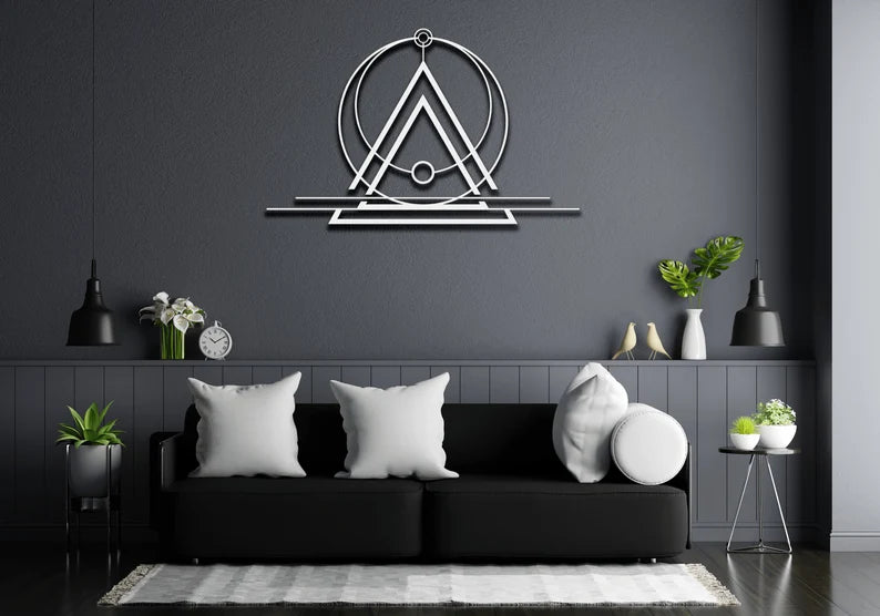 Modern Triangle, Circular Wooden Wall Art