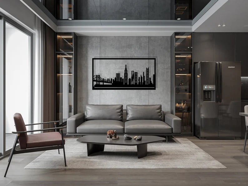 City Skyline Decor Large Wooden wall art