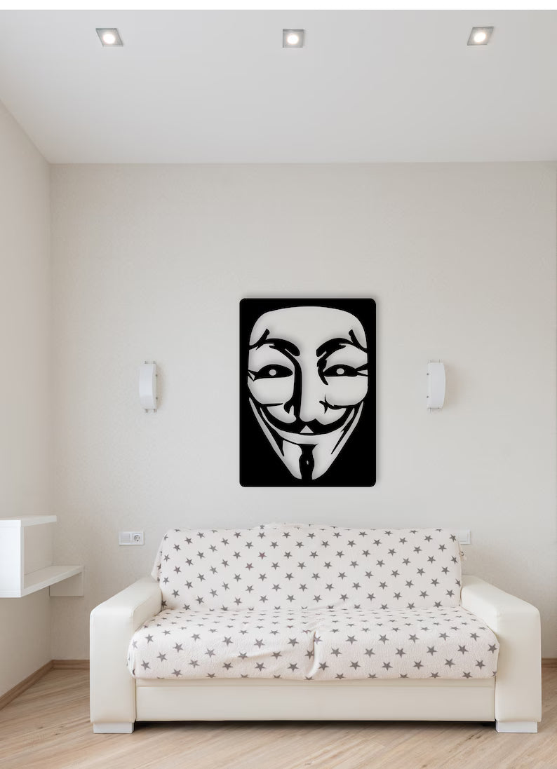 Fawkes mask Wooden wall Art