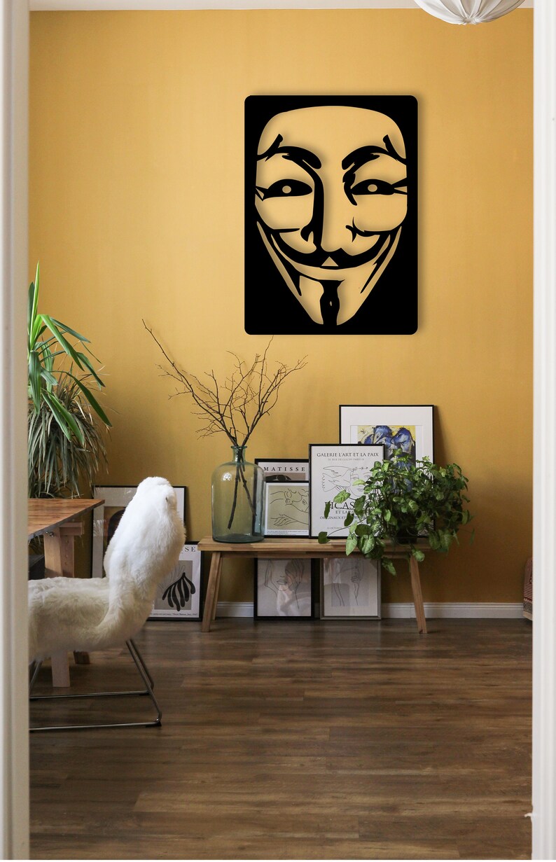Fawkes mask Wooden wall Art