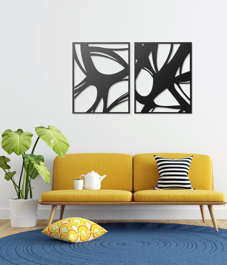 Abstract Wood Wall Art Set of 2