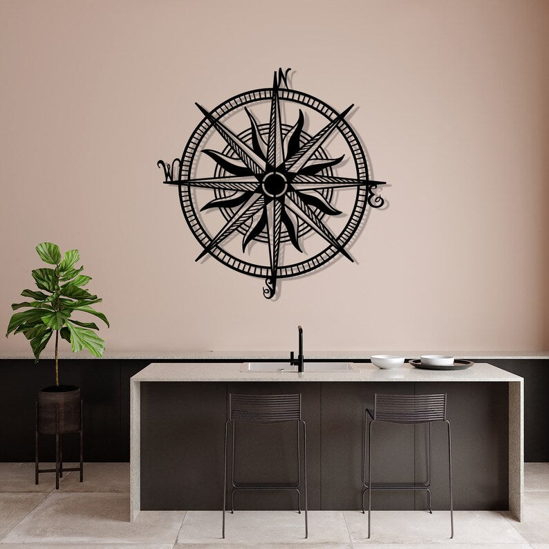 Compass Wooden Wall Art