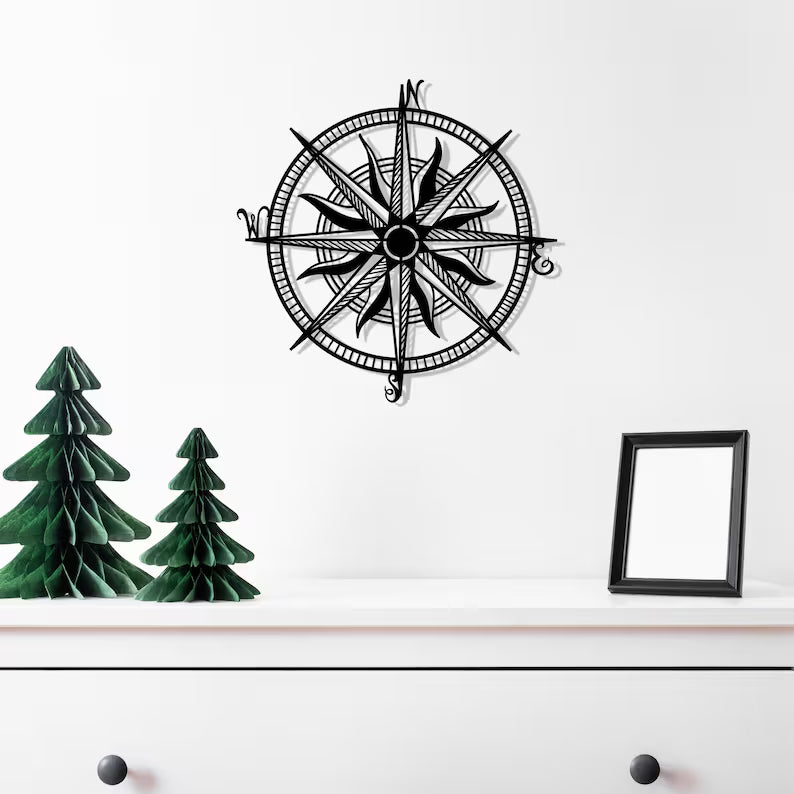 Compass Wooden Wall Art