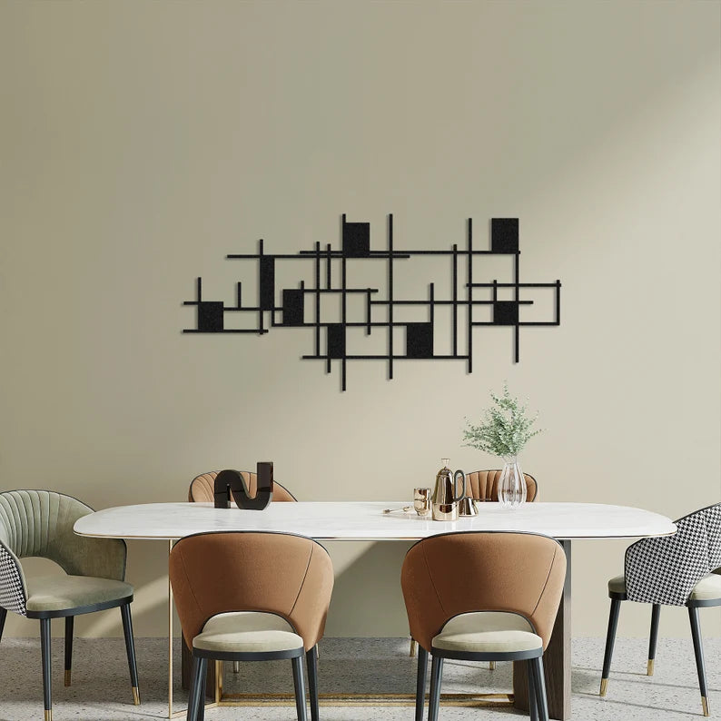 Geometric Modern Abstract Sculpture Wooden Wall Decor Art