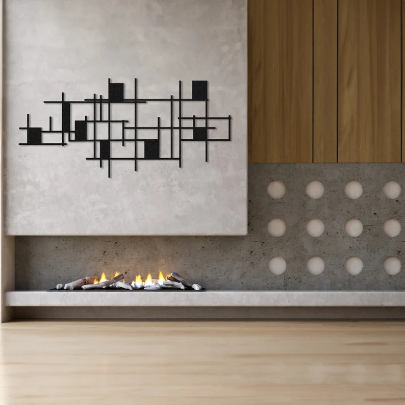 Geometric Modern Abstract Sculpture Wooden Wall Decor Art