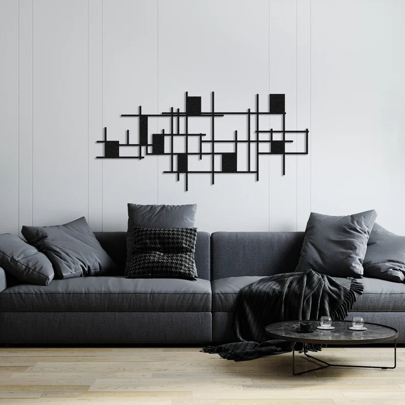 Geometric Modern Abstract Sculpture Wooden Wall Decor Art