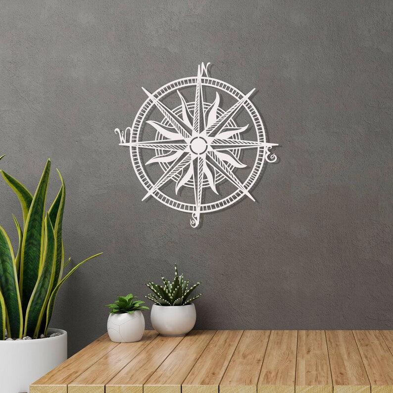 Compass Wooden Wall Art