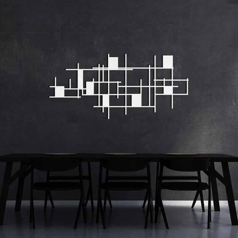 Geometric Modern Abstract Sculpture Wooden Wall Decor Art