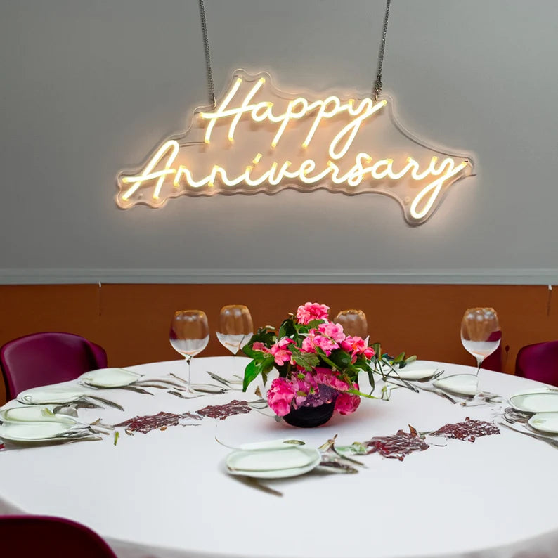 Happy Anniversary Neon Led Light Art