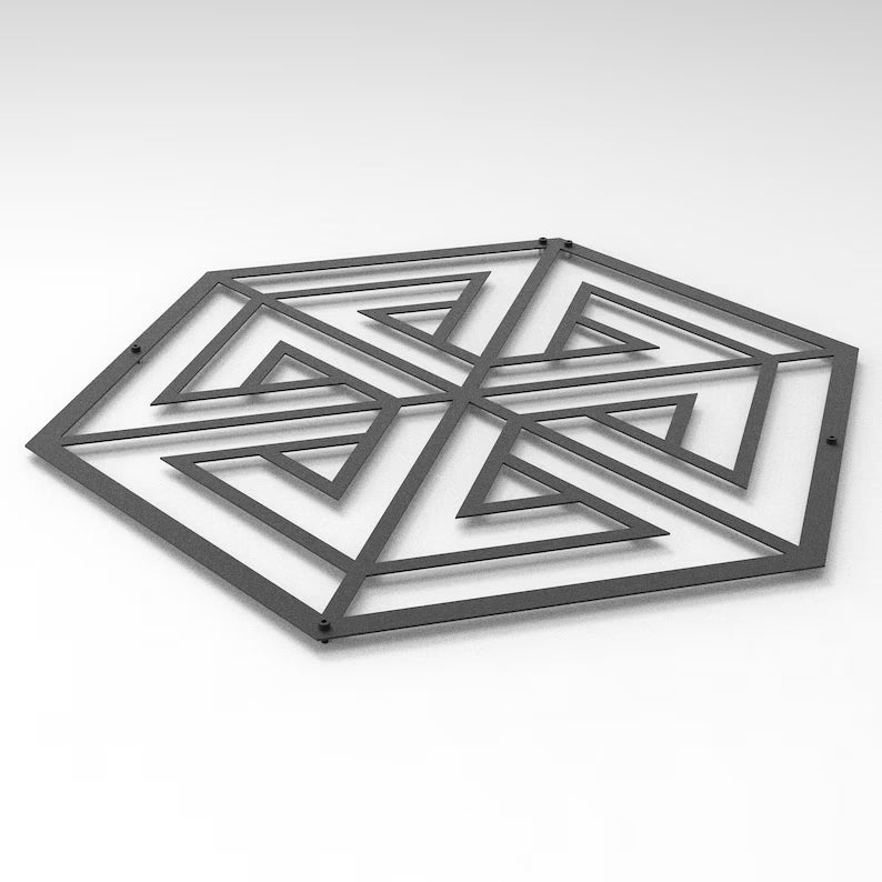 3D Illusional Hexagon Wood Wall Art