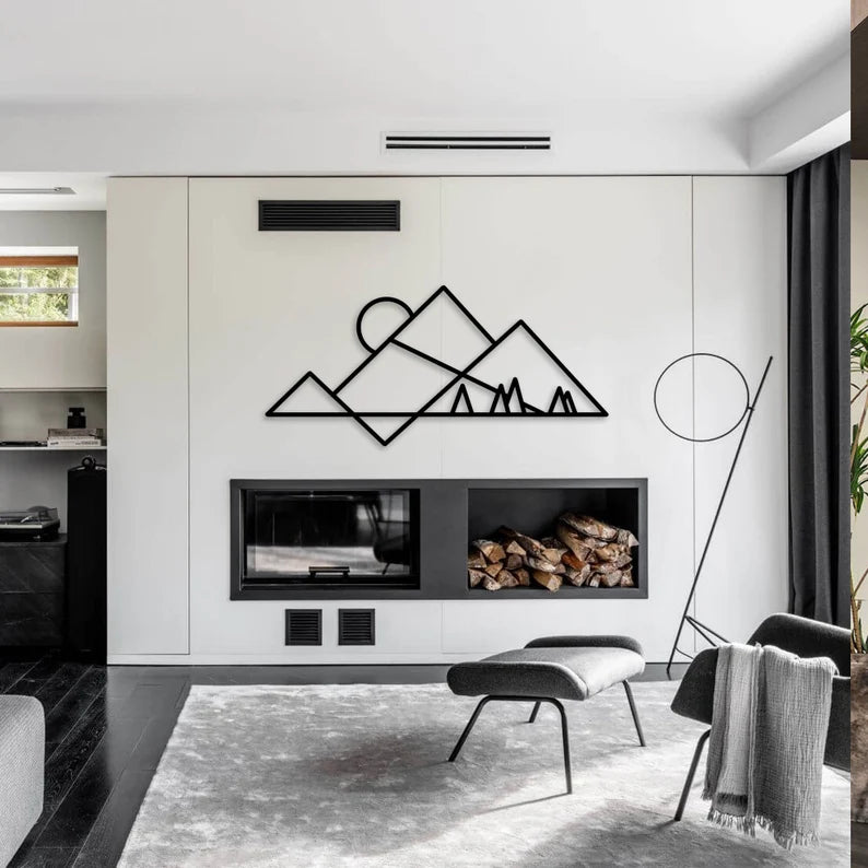 Geometric Mountain Wooden Wall Art