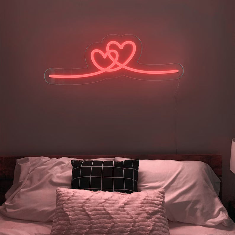 Double Heart Neon Sign