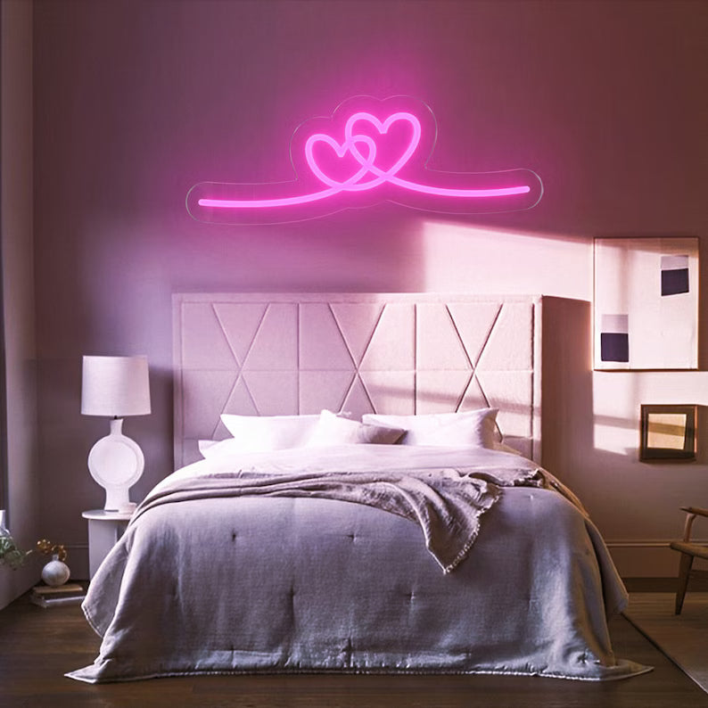 Double Heart Neon Sign