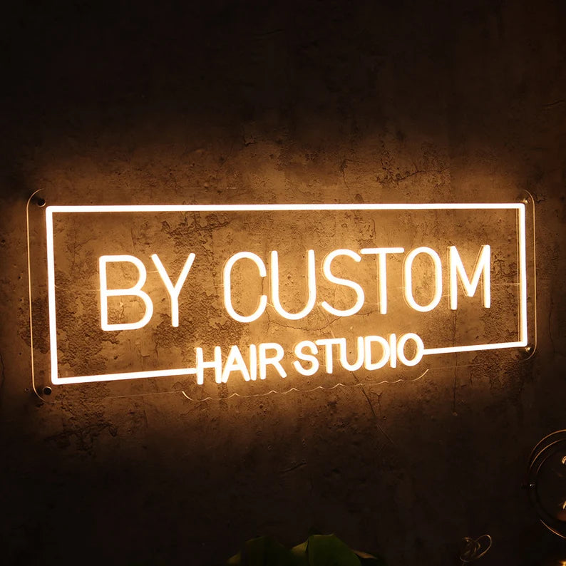 Neon Logo Hair Studio Sign Art