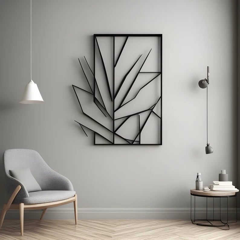 Window shaped branches wall decor