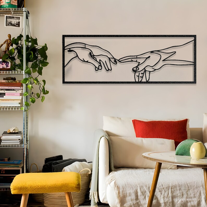 Inspire Connection with Minimalist Hands Wooden Wall