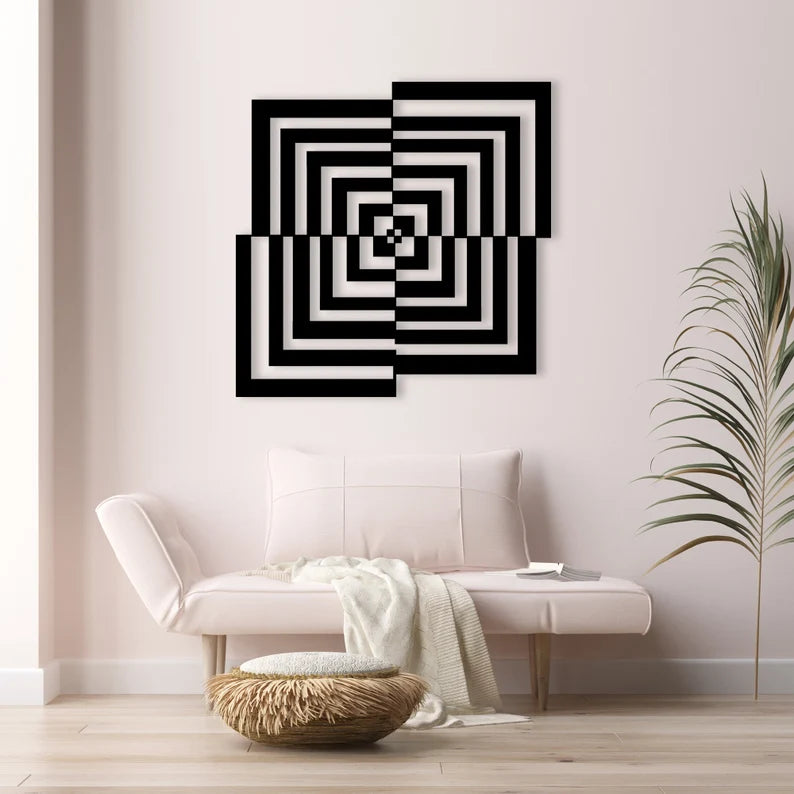 Optical Illusion Wooden Wall Art