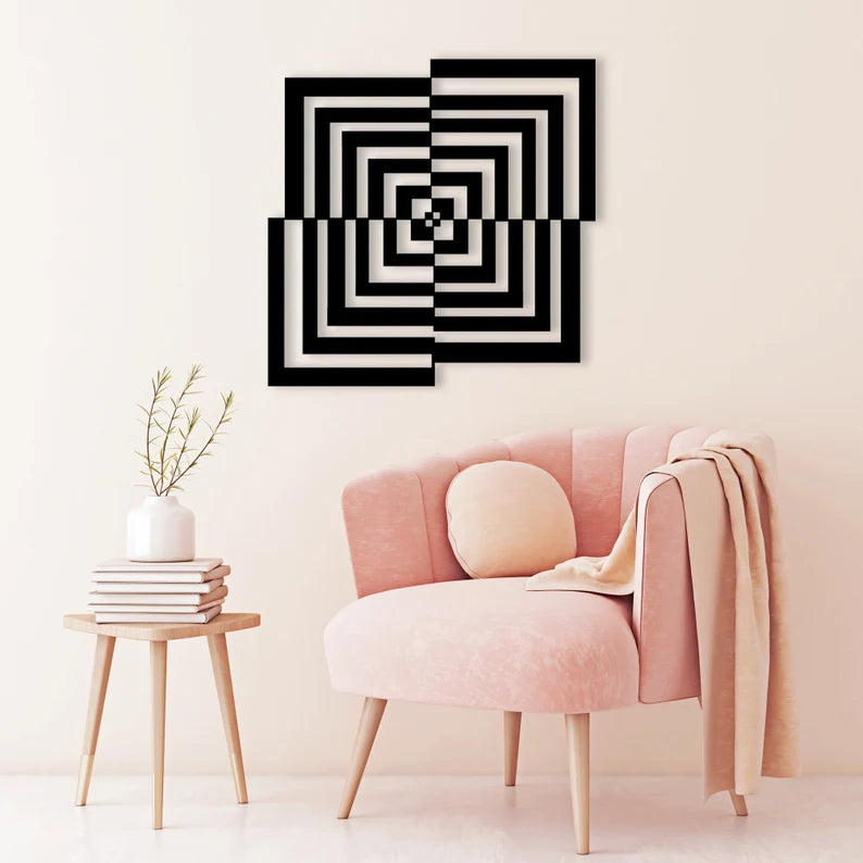 Optical Illusion Wooden Wall Art