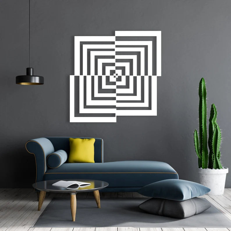 Optical Illusion Wooden Wall Art