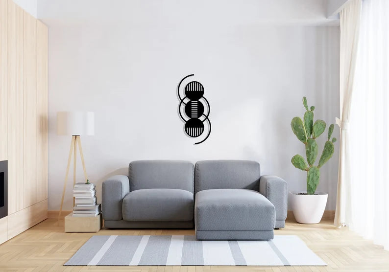 Geometric Modern Minimalist Round Design Wooden Wall Decor Art