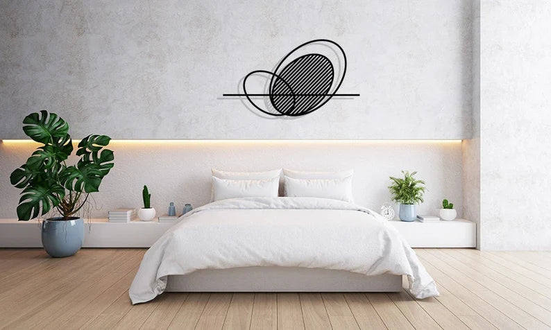 Modern oval-shaped Minimalist Geometric Wooden Wall Art