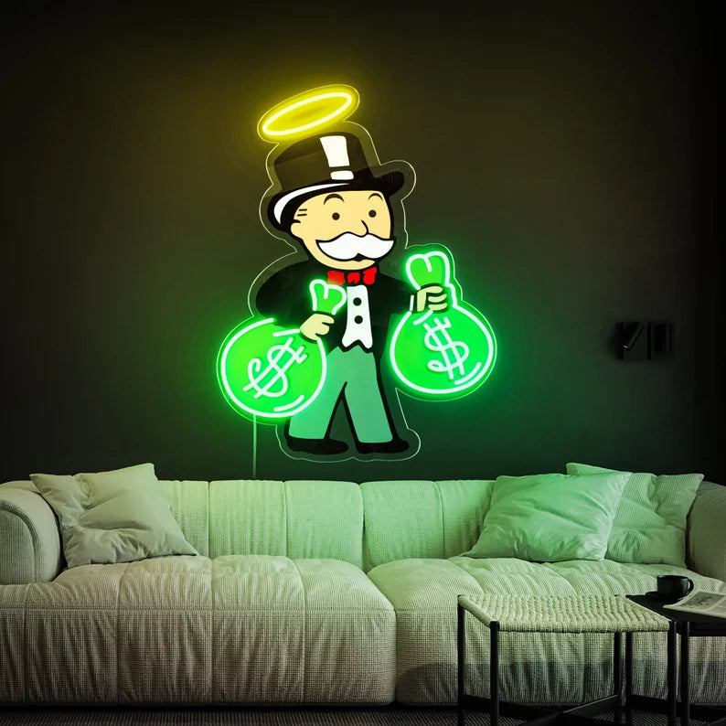 Monopoly Cash Digital Print Neon Sign