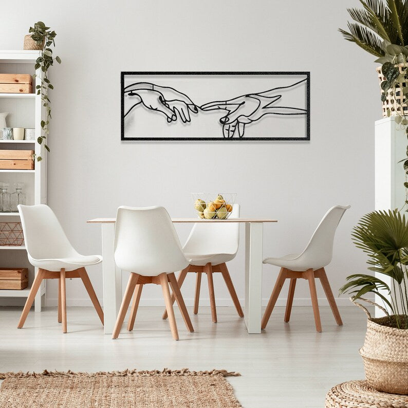 Inspire Connection with Minimalist Hands Wooden Wall