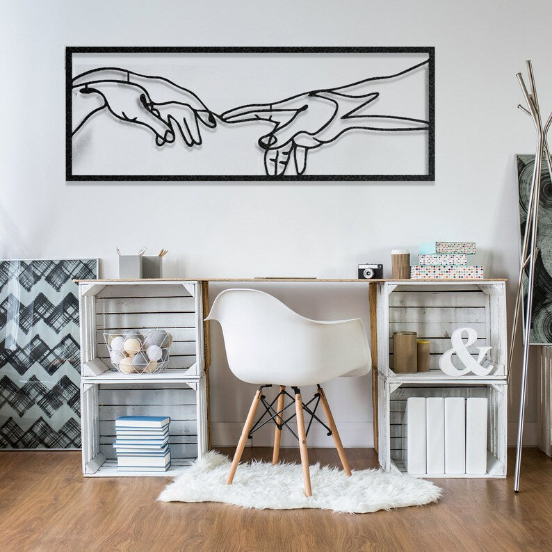 Inspire Connection with Minimalist Hands Wooden Wall