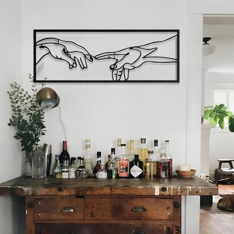 Inspire Connection with Minimalist Hands Wooden Wall