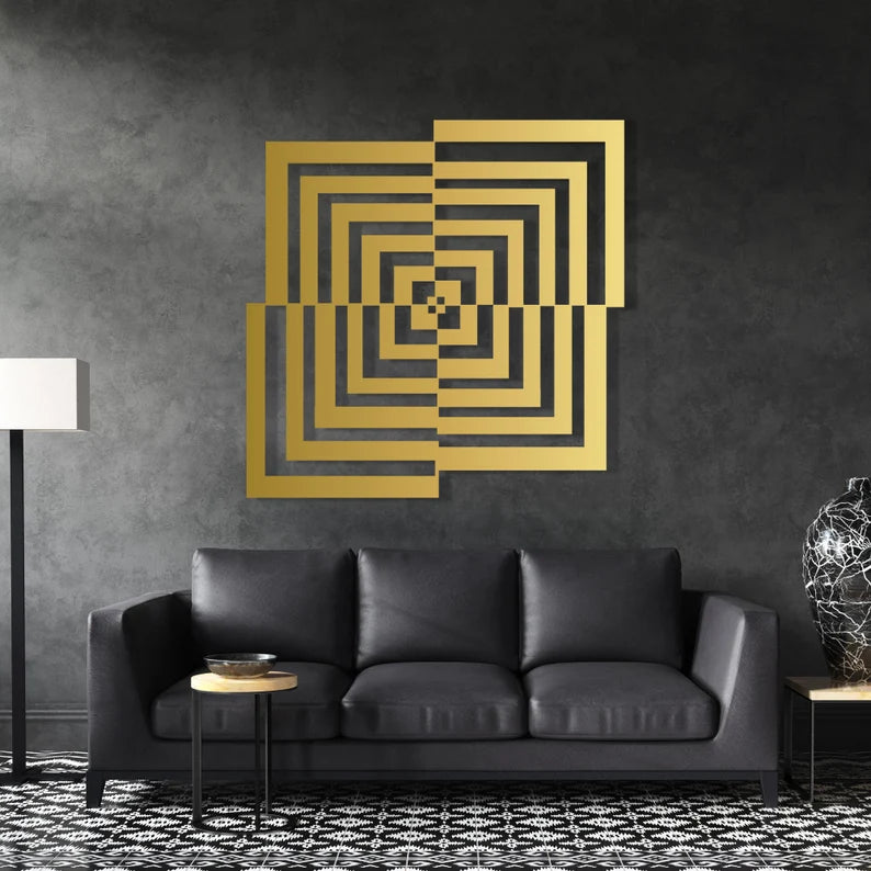 Optical Illusion Wooden Wall Art