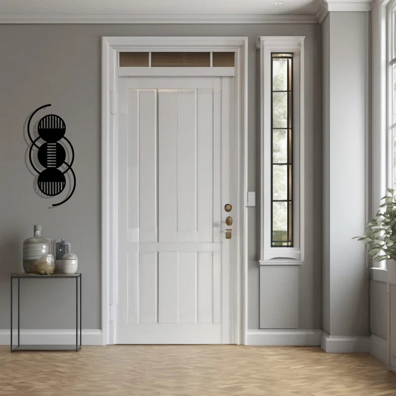 Geometric Modern Minimalist Round Design Wooden Wall Decor Art