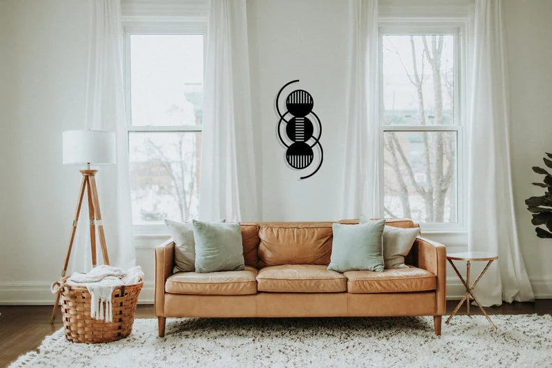 Geometric Modern Minimalist Round Design Wooden Wall Decor Art