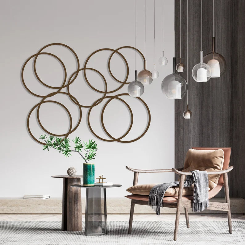 Geometric Wooden Wall Art for Above Bed Decor