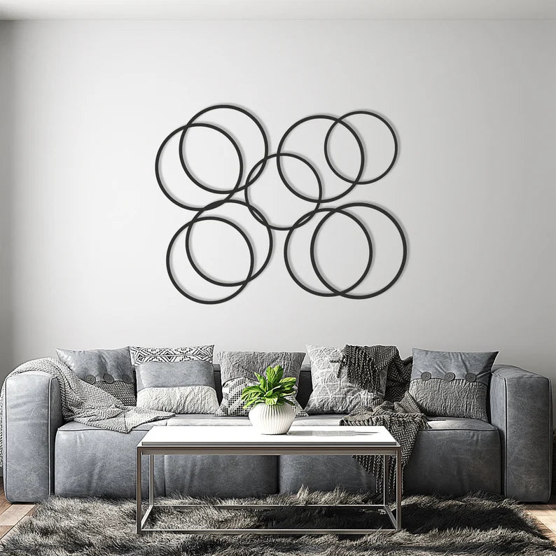 Geometric Wooden Wall Art for Above Bed Decor