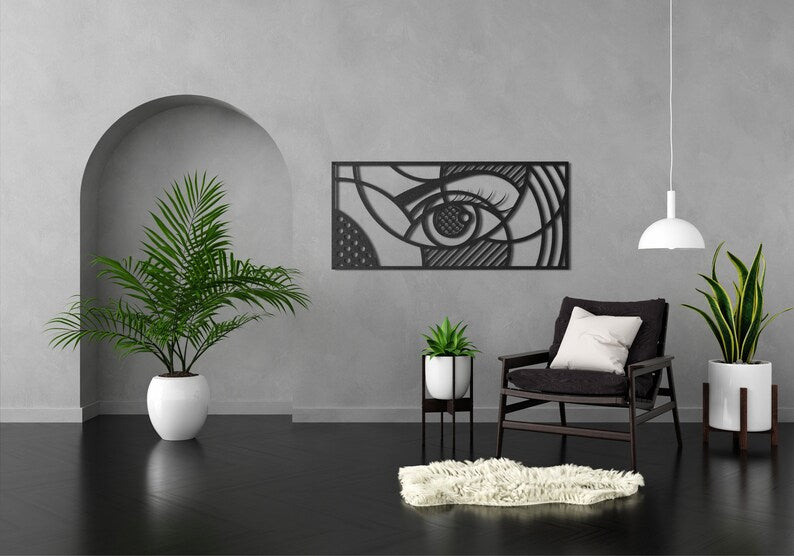 Surrealist Geometric Eye Wall Sign