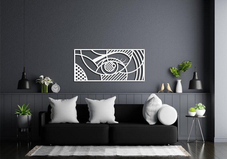 Surrealist Geometric Eye Wall Sign