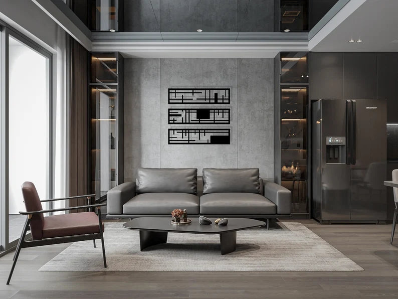 Modern Rectangular Geometric Wooden Wall Decore