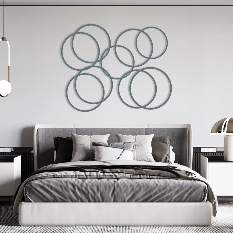 Geometric Wooden Wall Art for Above Bed Decor
