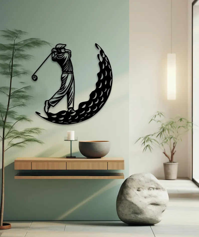 Golf Silhouette Wooden Wall Decor