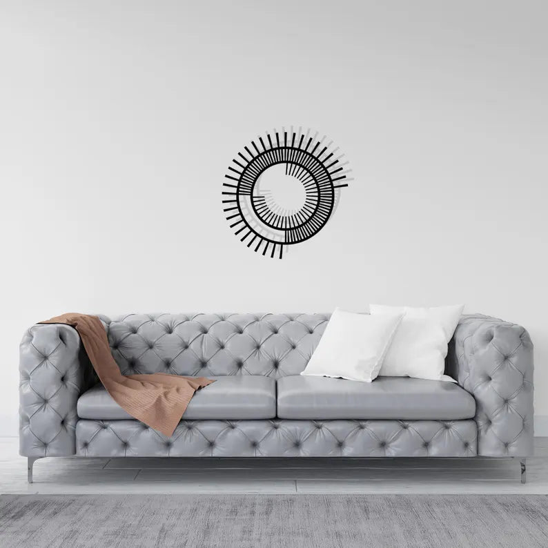 Modern Minimalist Black Ring shape Wood Wall Art Decor