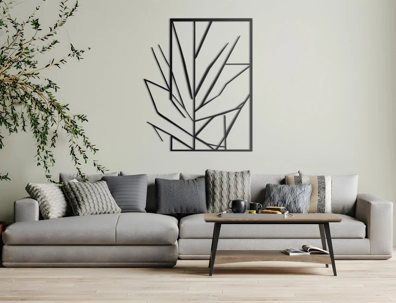 Window shaped branches wall decor