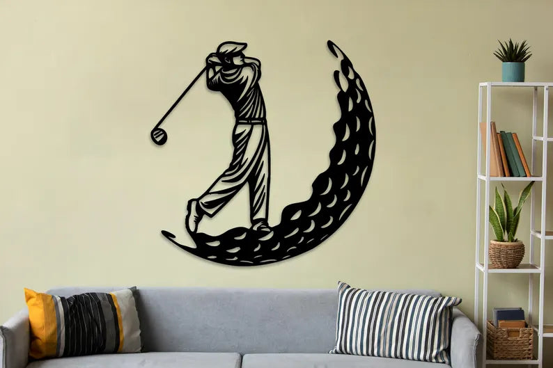 Golf Silhouette Wooden Wall Decor