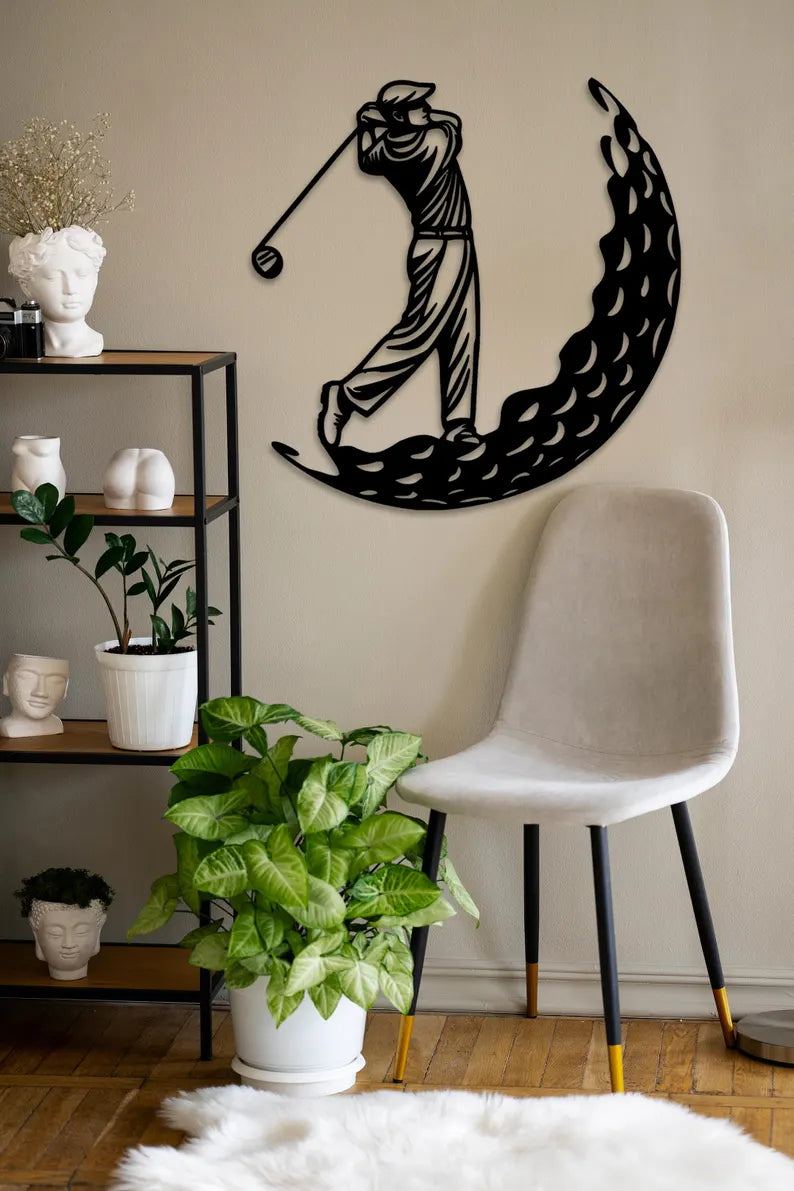 Golf Silhouette Wooden Wall Decor
